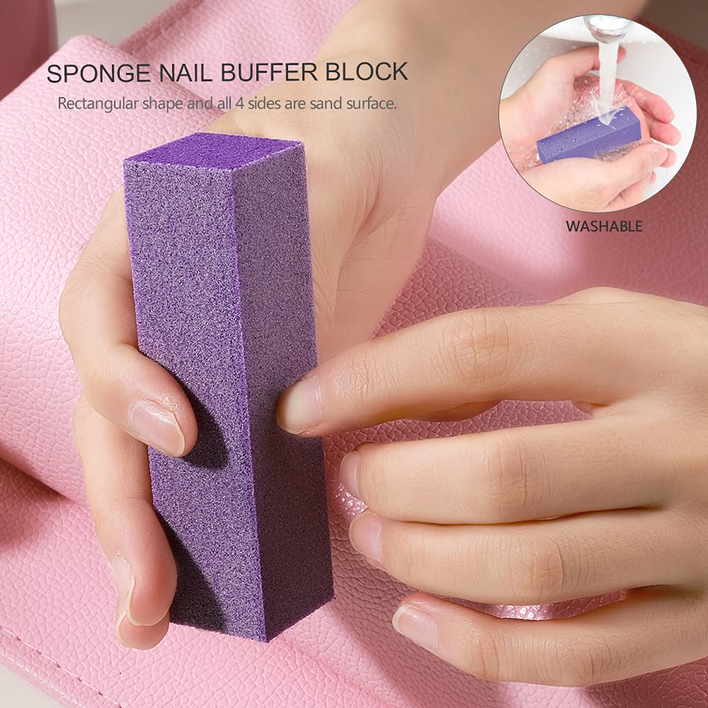 Nail Files and Buffers, FANDAMEI 20PCS Professional Manicure Tools Kit. Rectangular Nail Buffer Block & 100/180 Grit Nail File, 7 Way Nail File & Nail Polishing Buffer. Nail Care File Buffer Tool - Image 3